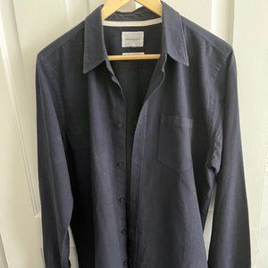 Norse Projects -- Navy Blue Brushed Flannel Shirt -- Large